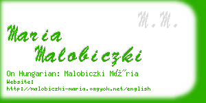maria malobiczki business card